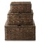 Water Hyacinth Storage Baskets with Lids, Rectangular Woven Wicker Tote Bins